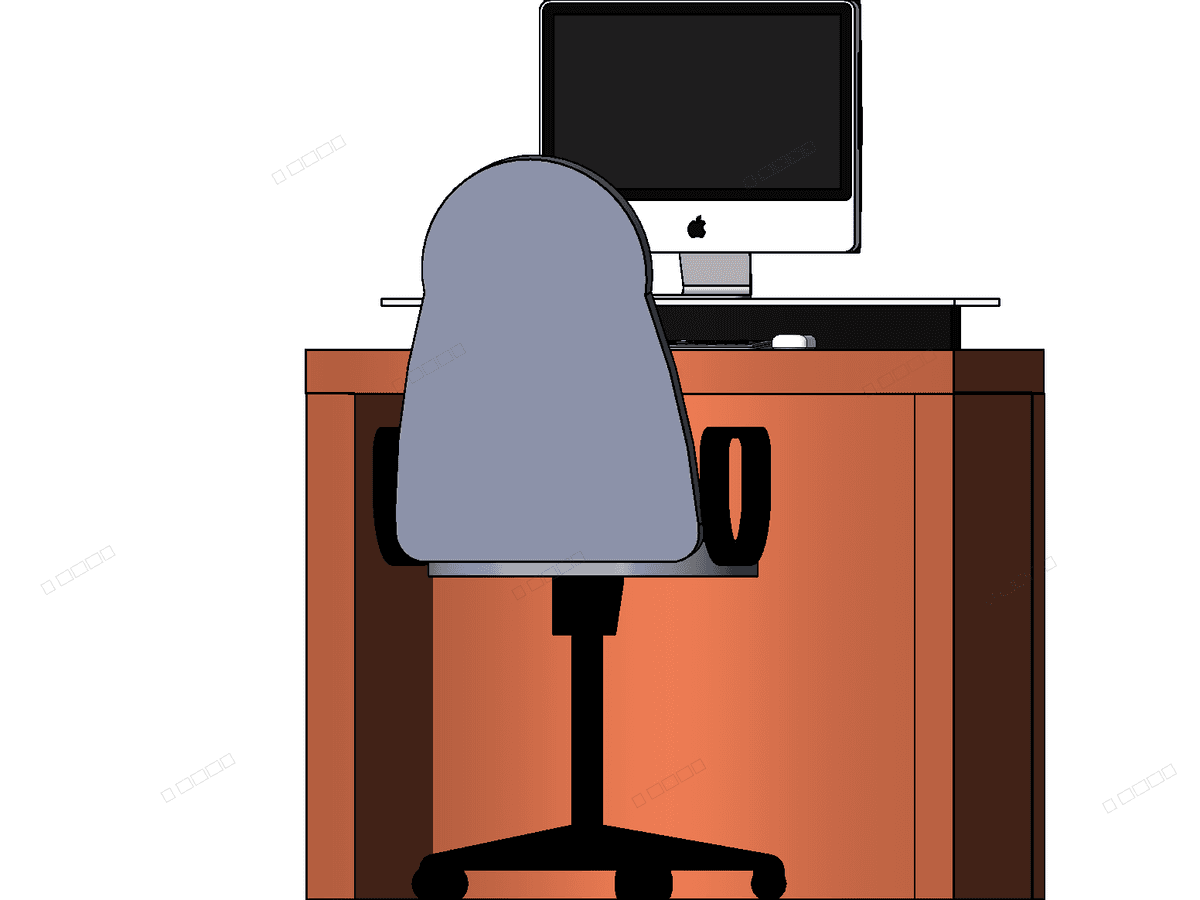 Modern Computer Desk — Revit Family