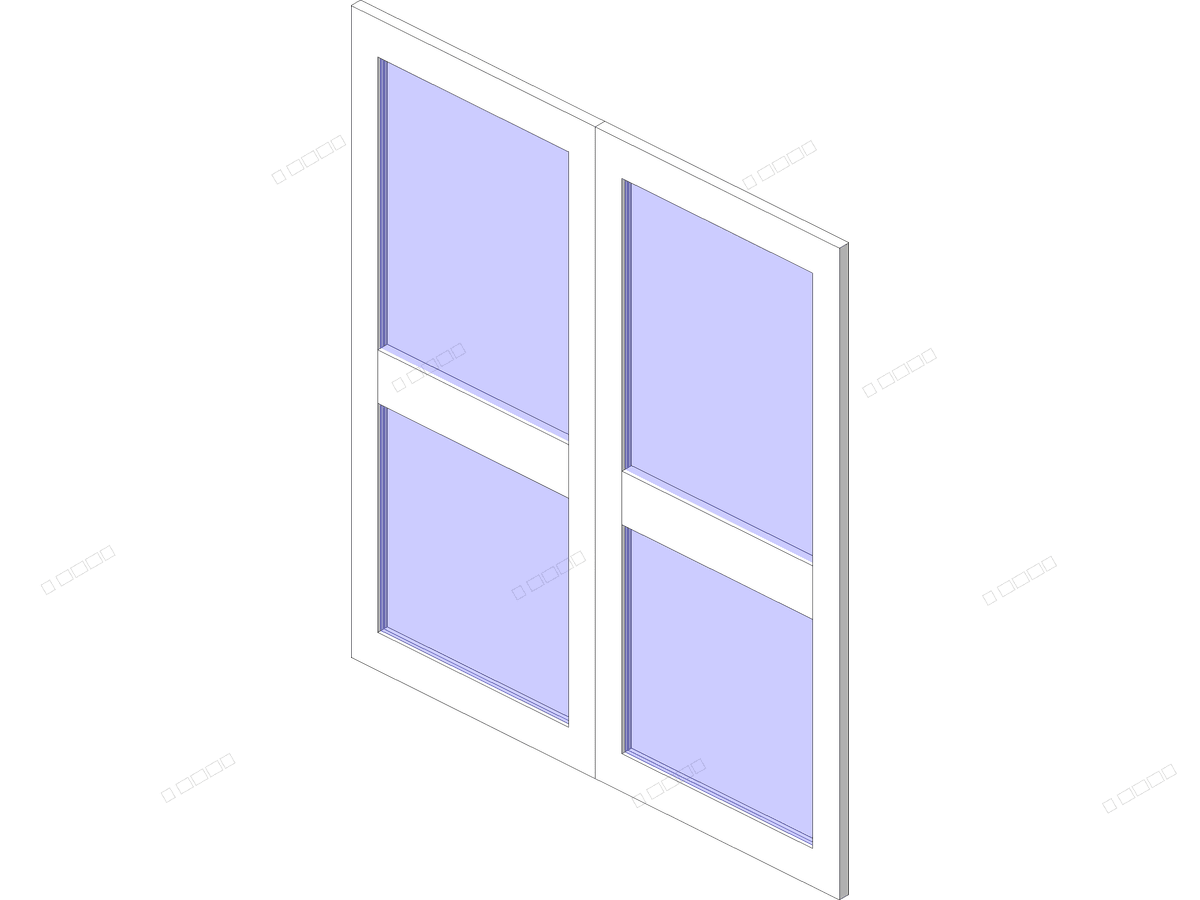 Dbl Glass — Curtain Wall Revit Family