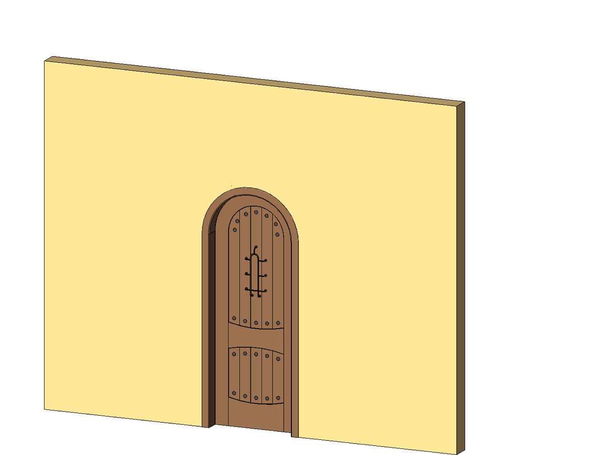 Arched Wood Amp Iron Entry Door — Double Door Revit Family