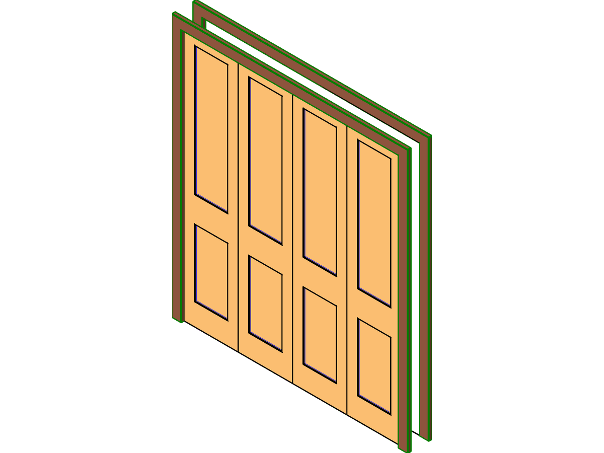 Bifold 4 Panel (aus) — Double Door Revit Family