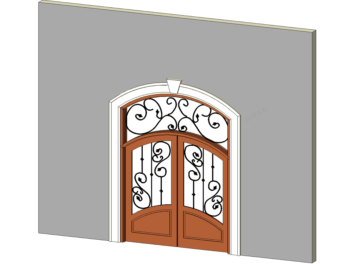 Deco Front Door — Double Door Revit Family