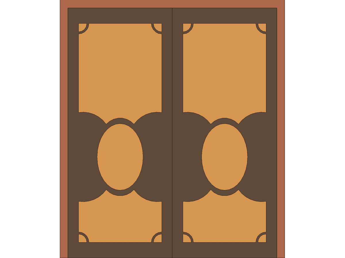 Decorative Door Panel — Double Door Revit Family