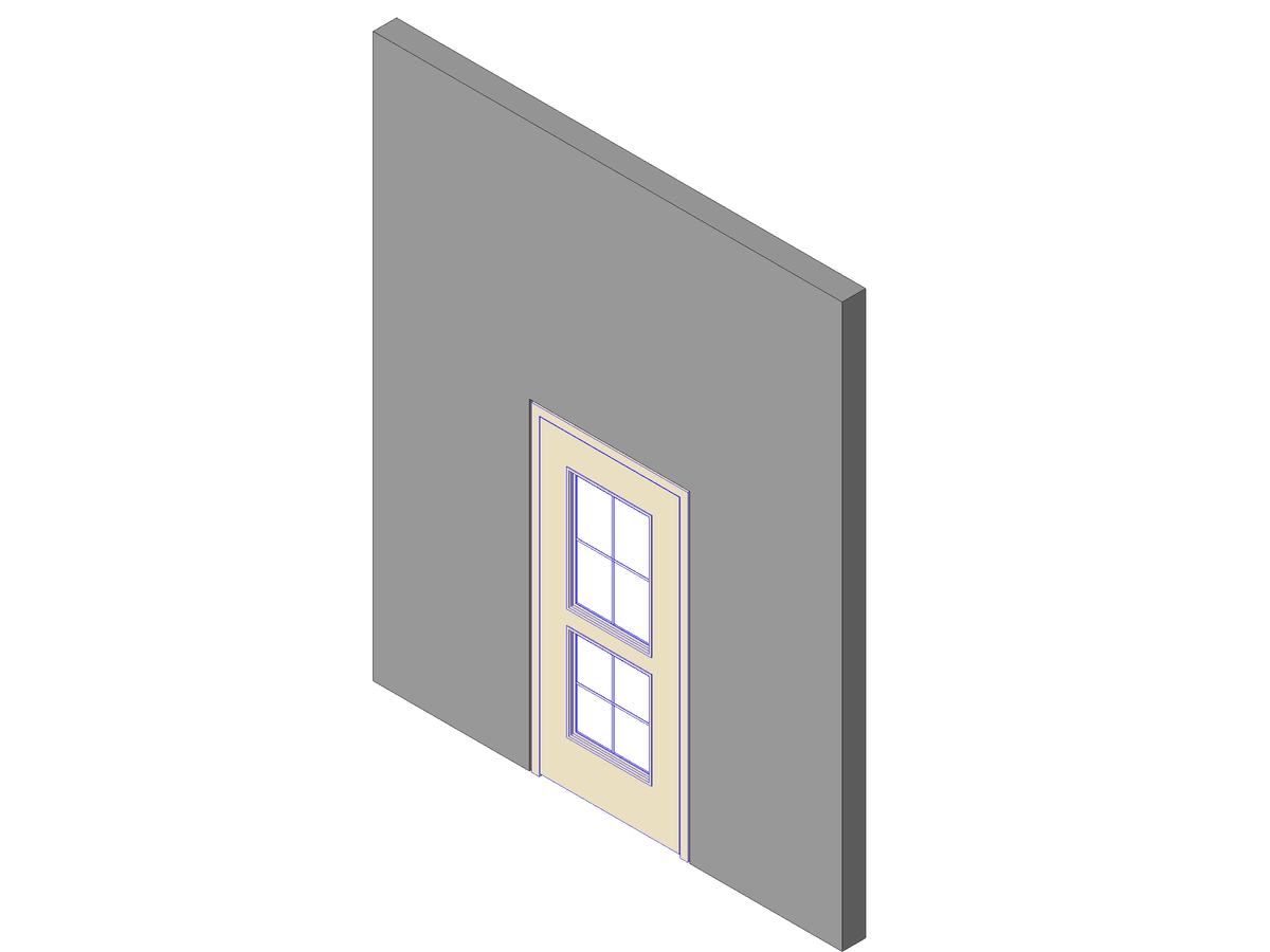 Door Corrosion Resist Eliason Standard Double Lite — Double Door Revit Family