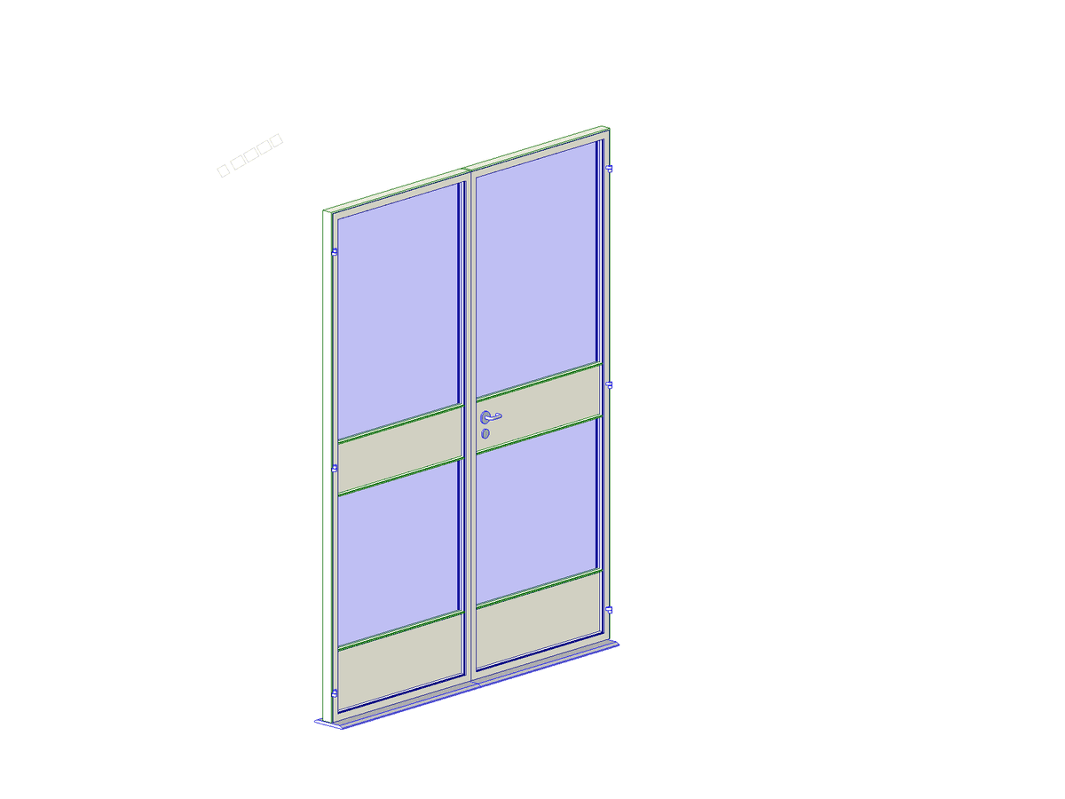 Door Double Berkeley Crittall — Double Door Revit Family
