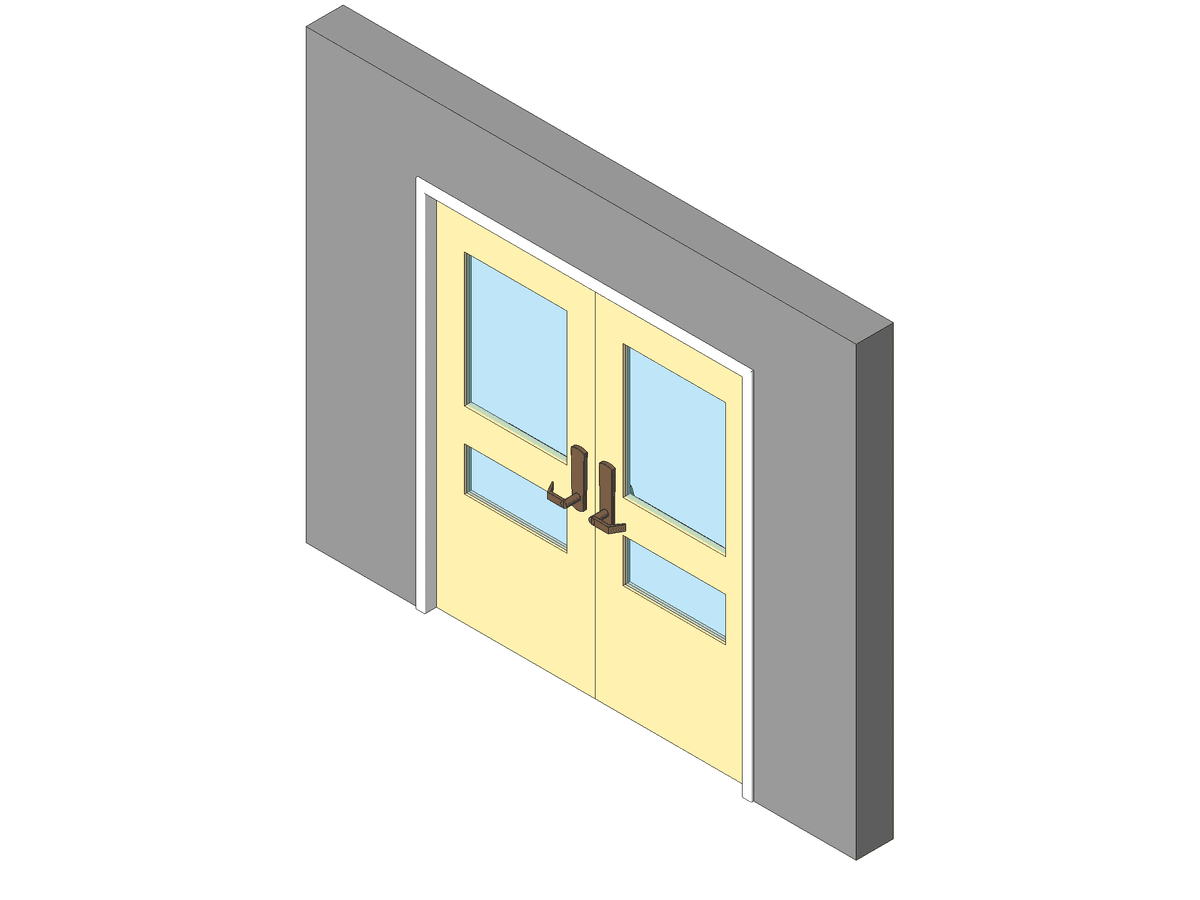 Door Double Glazed 2 Lite SMARTBIM — Double Door Revit Family