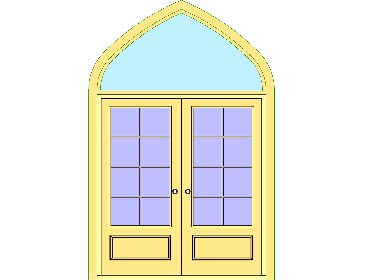 Extdbl Vault — Double Door Revit Family