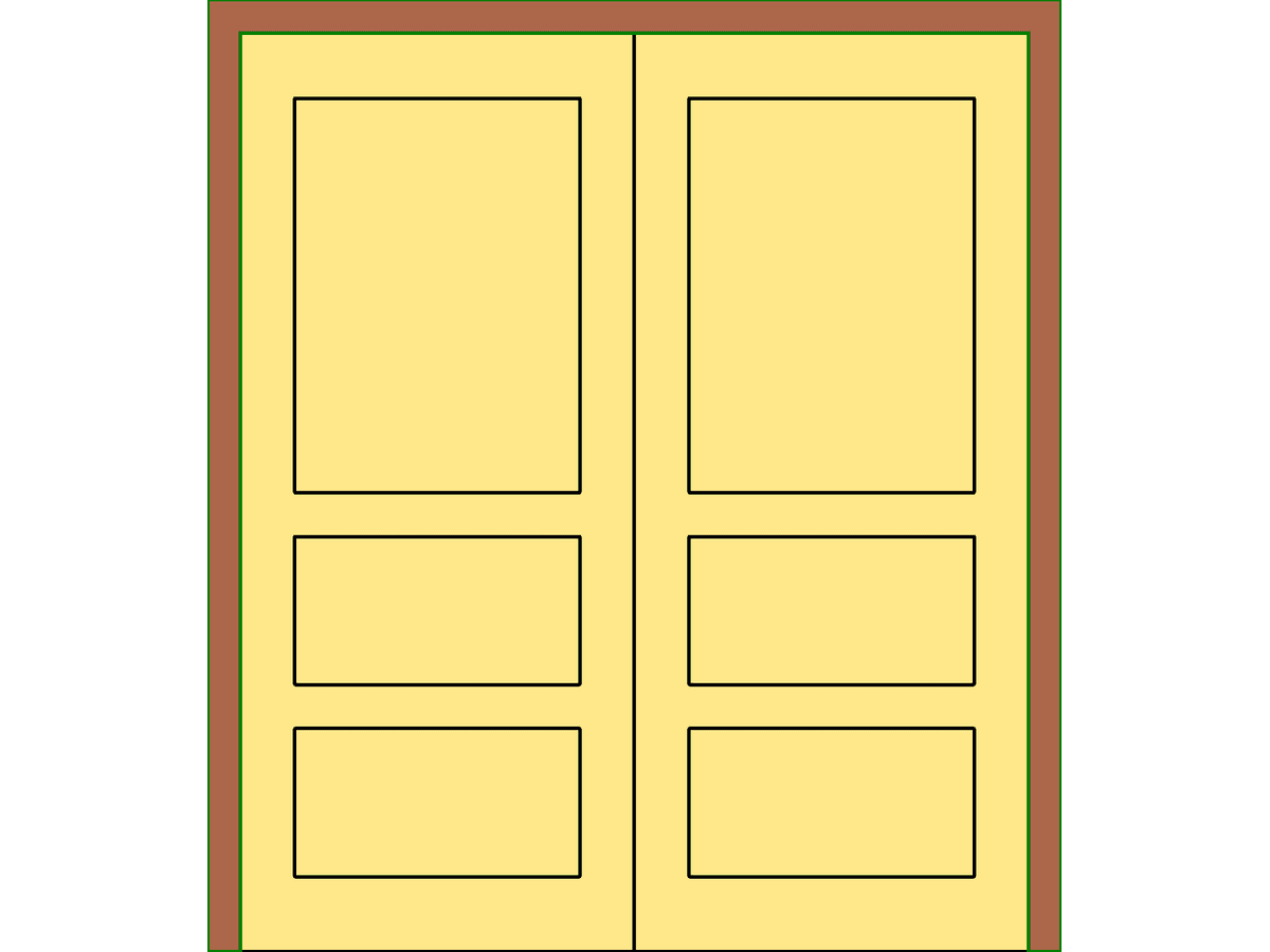 M Double Panel 1 — Double Door Revit Family