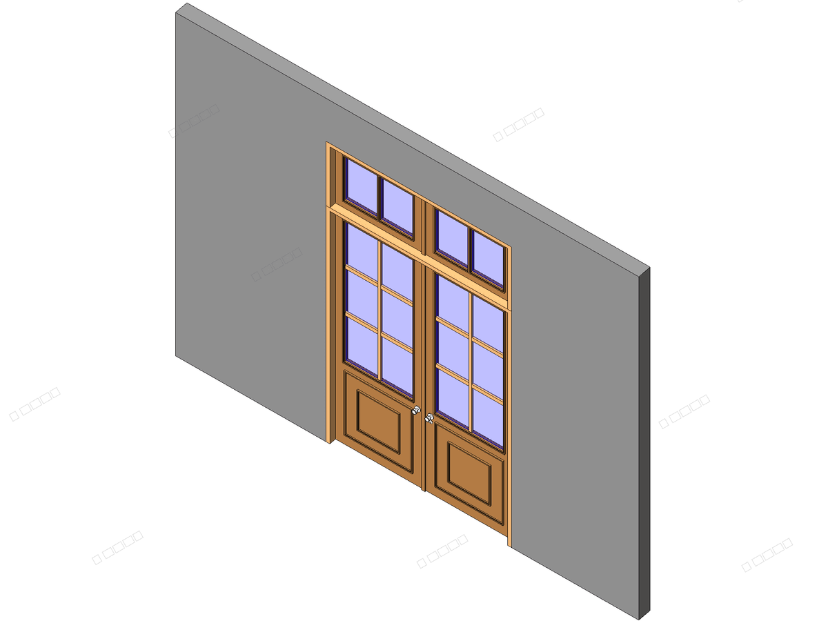 Porta Dupla Cvidros E Bandeira — Double Door Revit Family