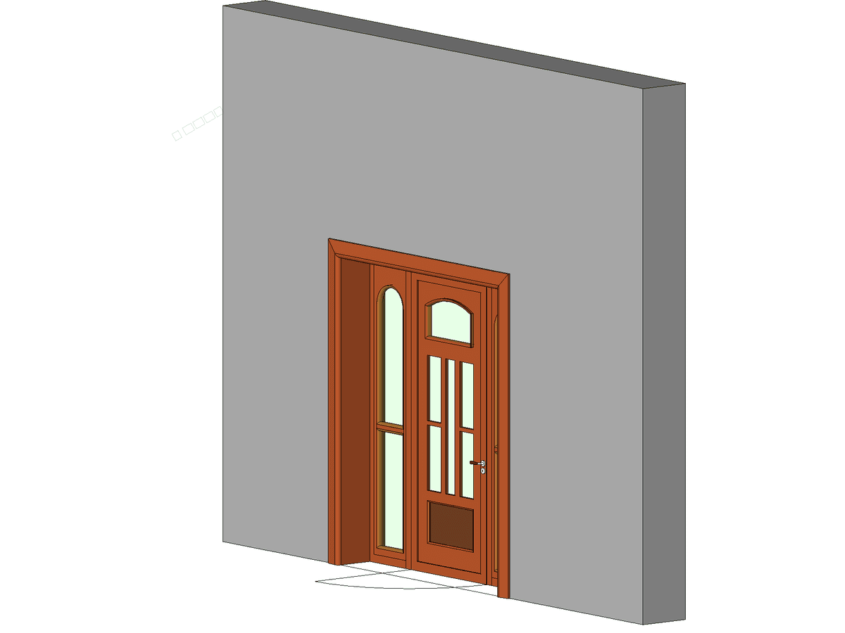 Portoncino Con Ante Laterali — Double Door Revit Family