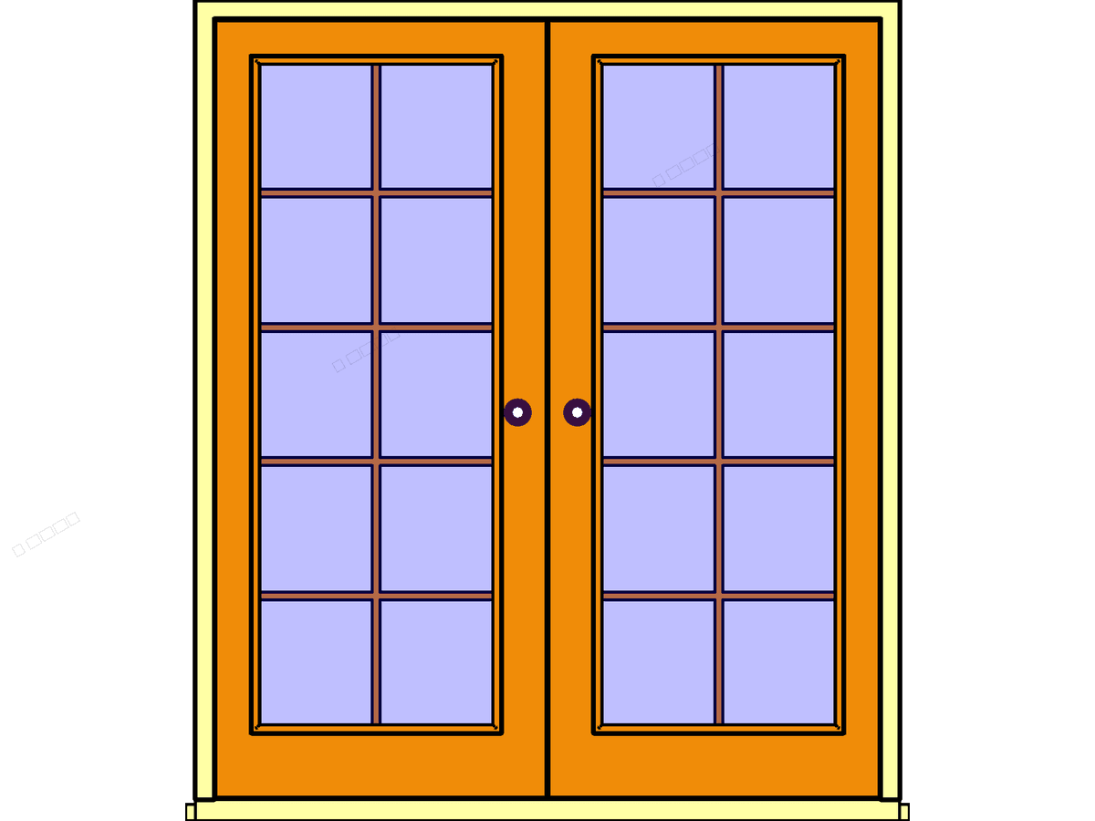 SCO Extdbl Glazed — Double Door Revit Family