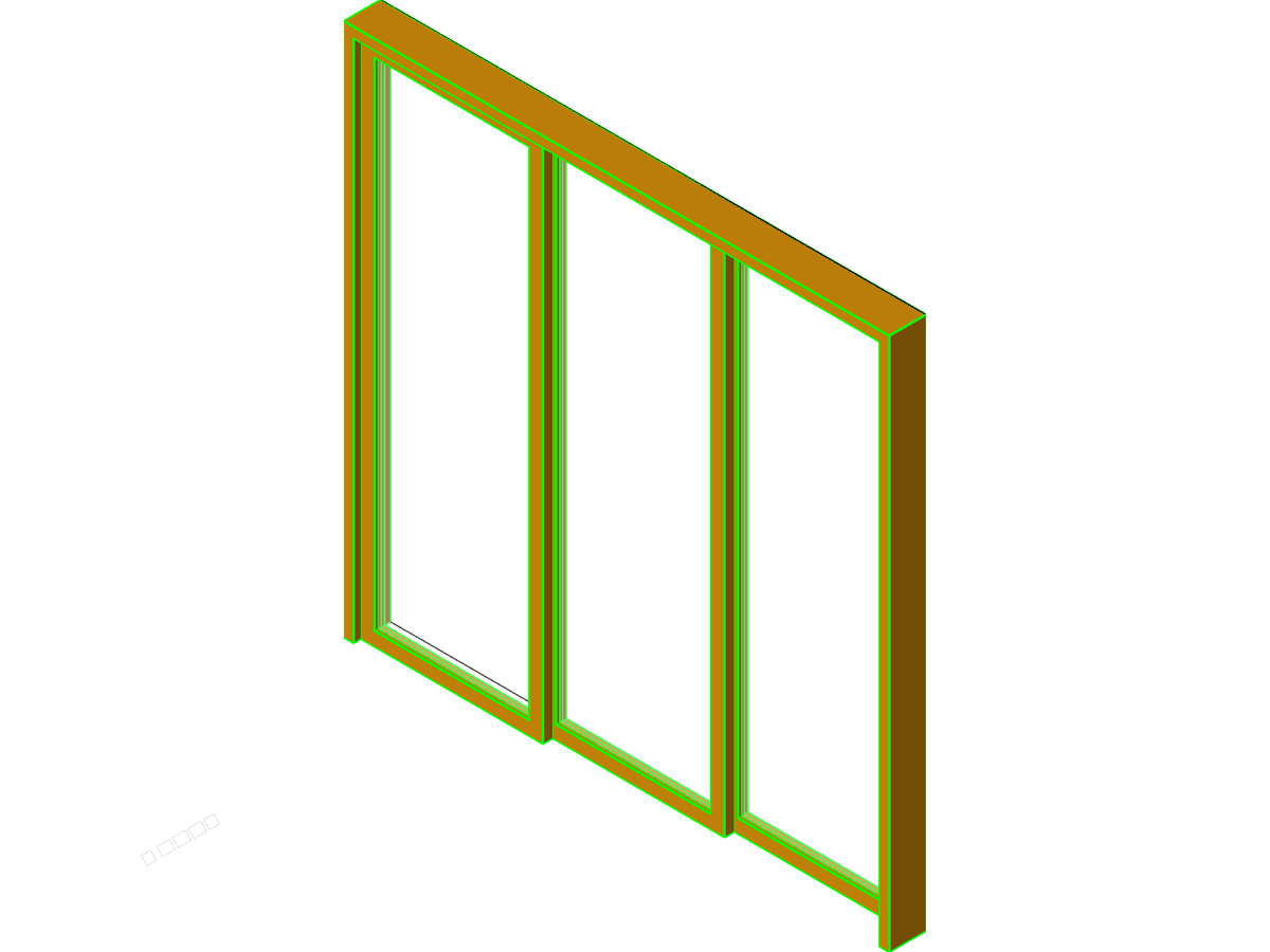 Sliding Door 3 Panel (aus) — Double Door Revit Family