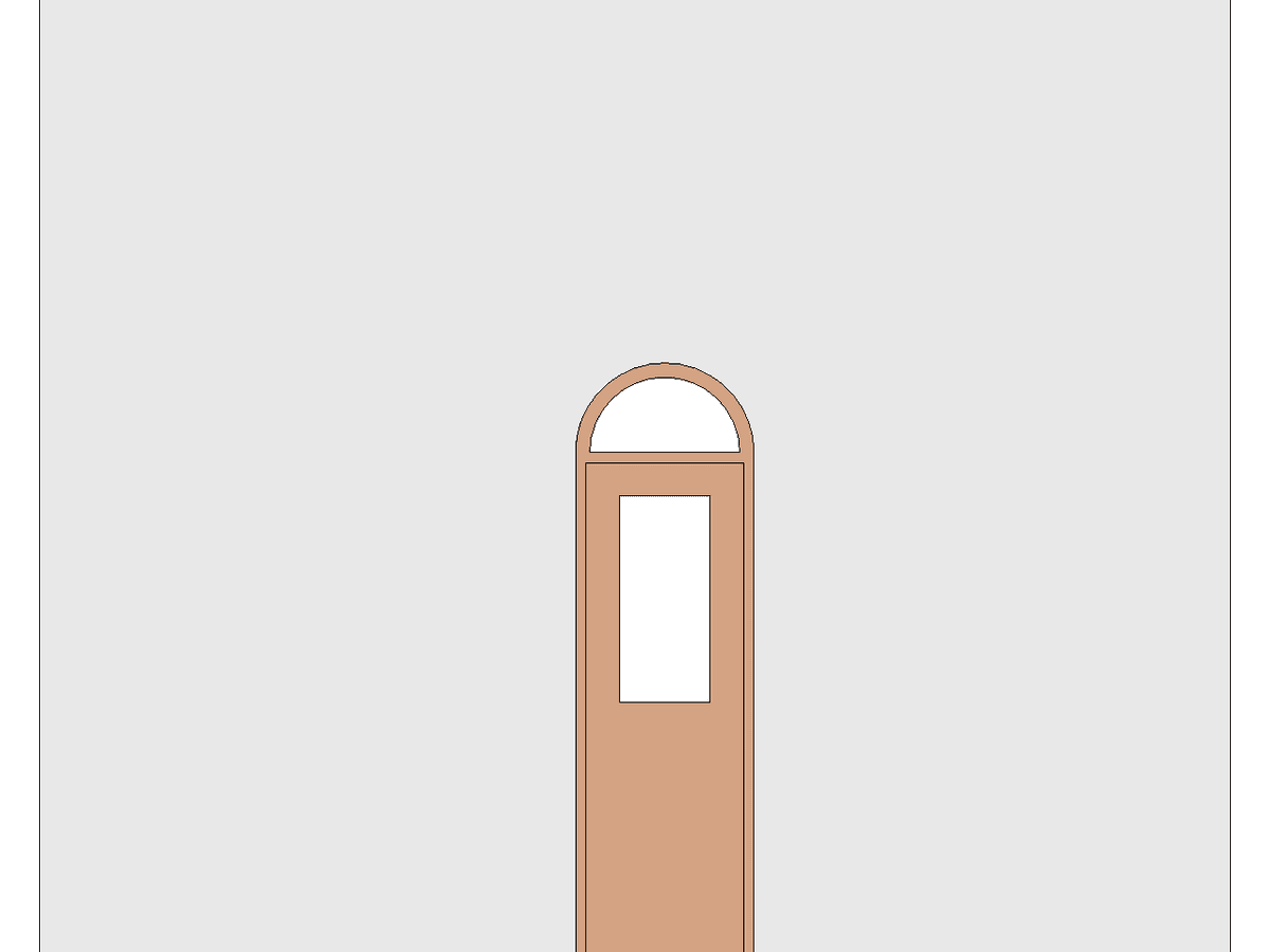 Singlepanel Warchedfanlightswingleft — Single Door Revit Family