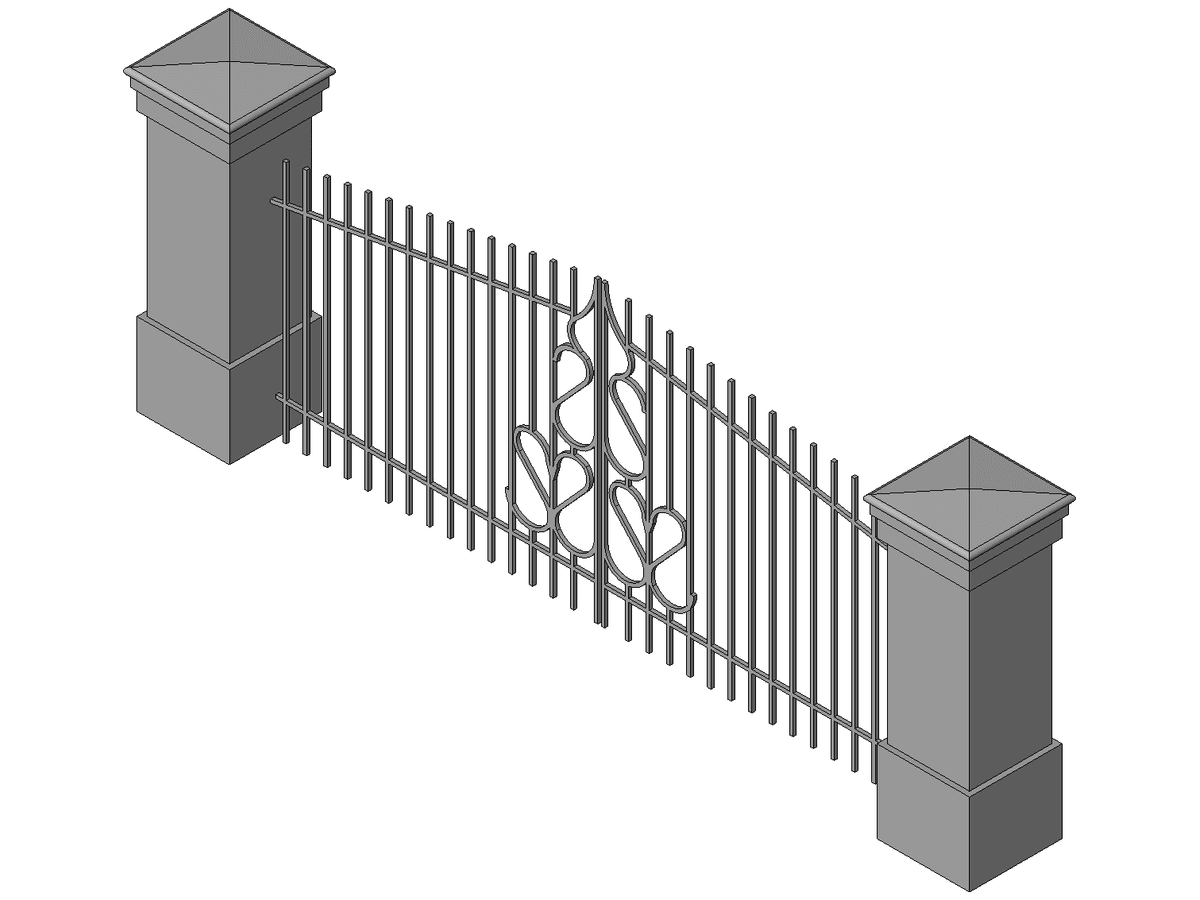Iron Double Gate — Gate Revit Family