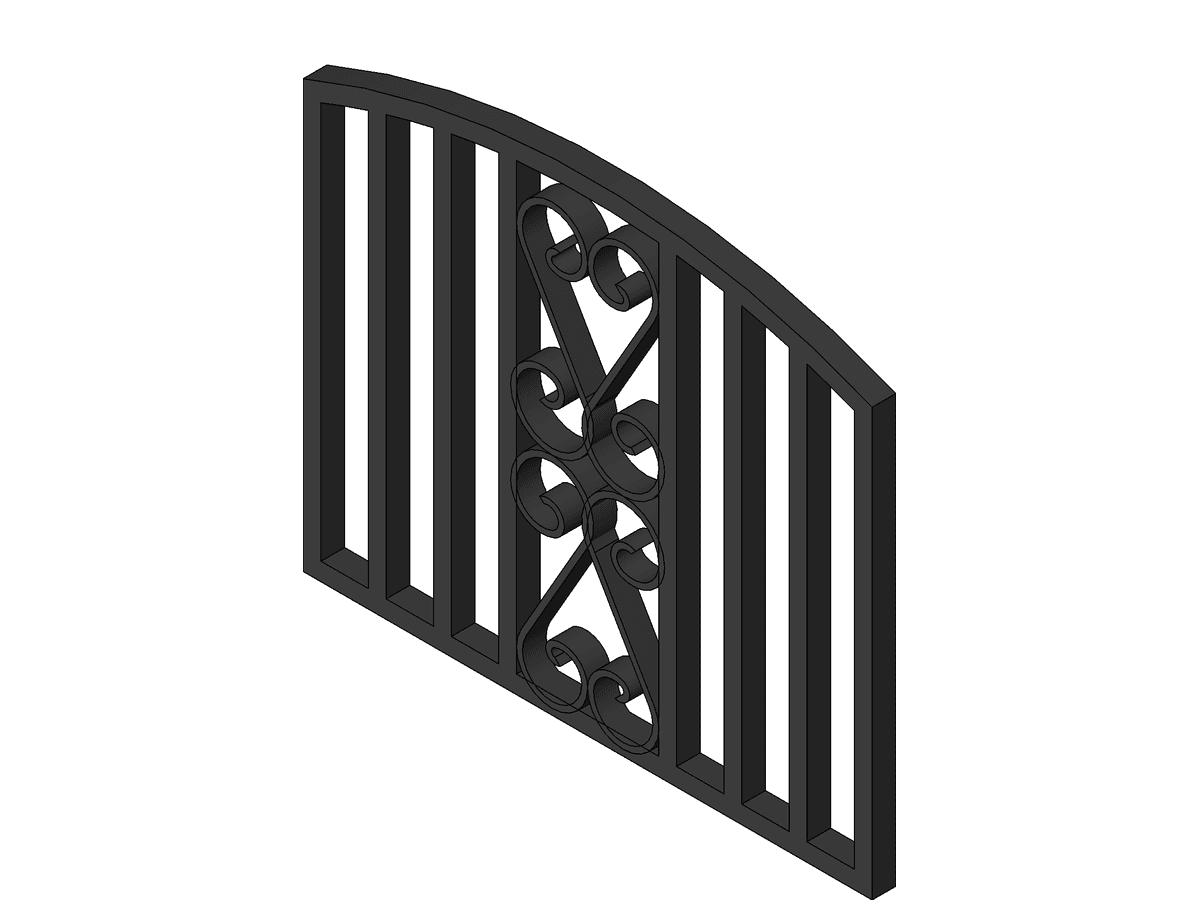 Spanish Gate W Wrought Iron Detail — Gate Revit Family
