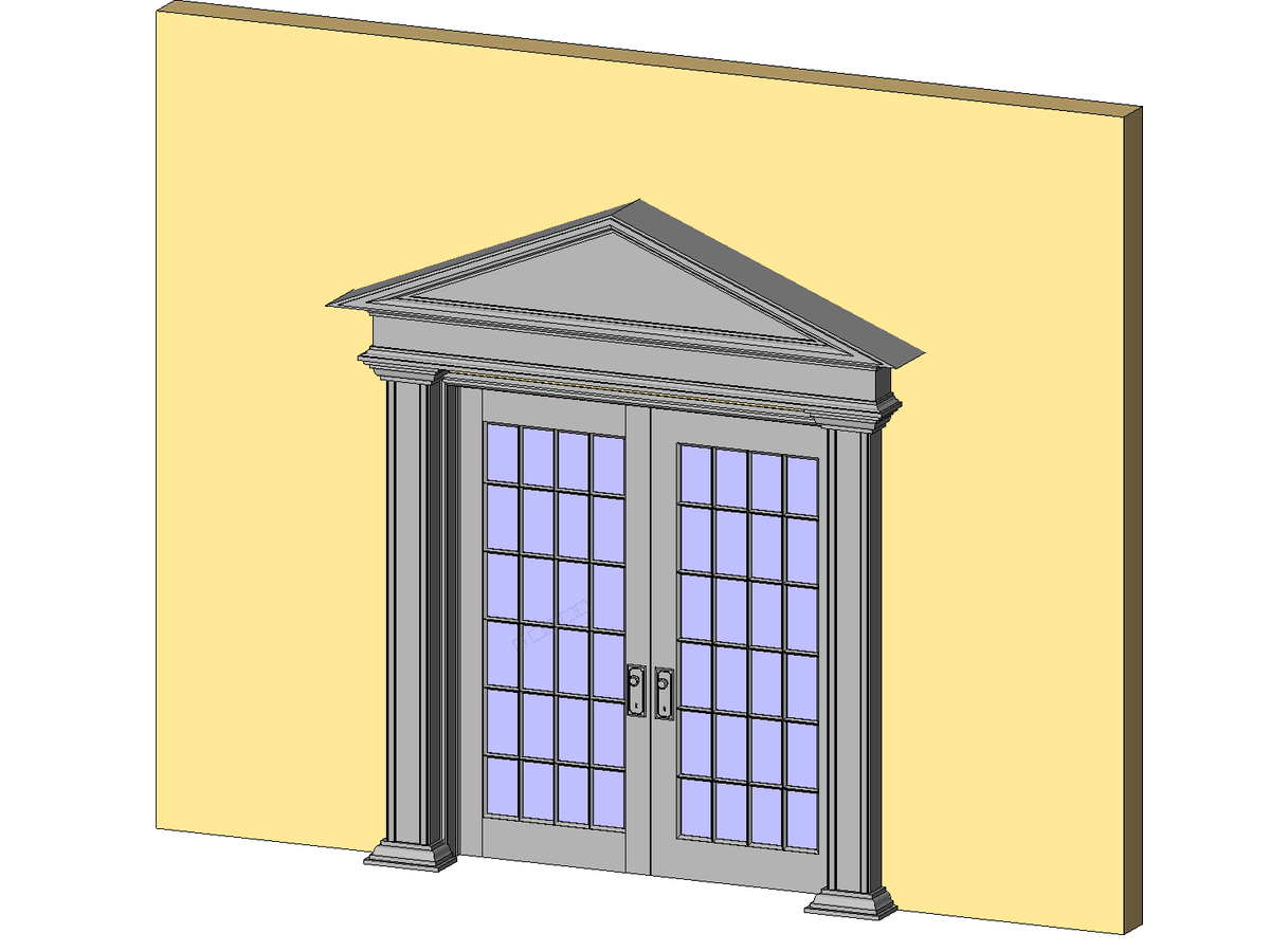 Victorian Door Double — Double Door Revit Family