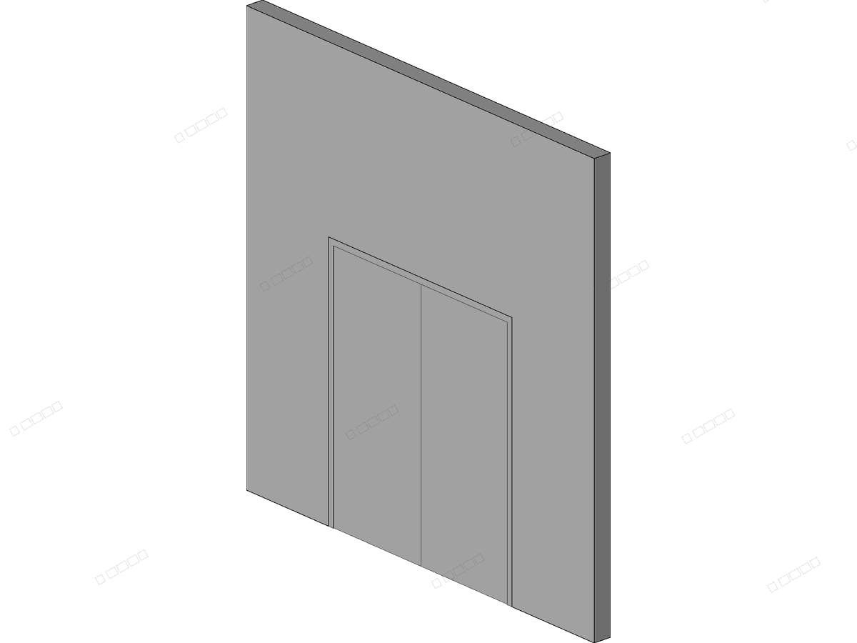 Flush Double Door Adj Swing — Opening Door Revit Family