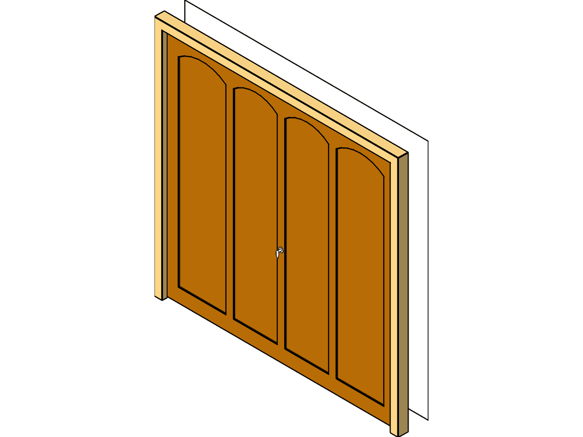 Garage 4 Pnl — Parking Door Revit Family