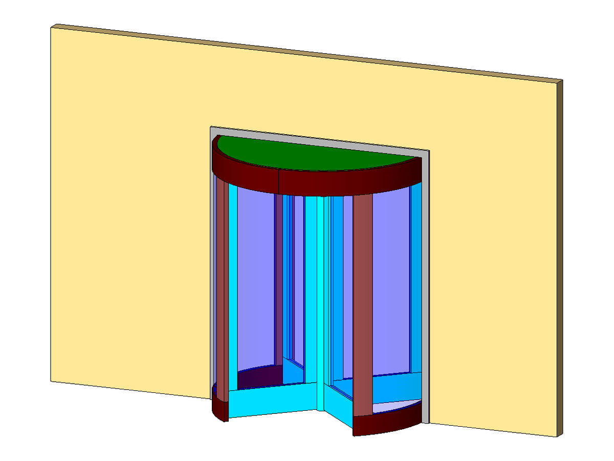 Revolving Door 671 — Revolving Door Revit Family