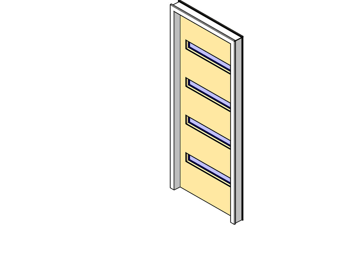 Front Door W Glass — Single Door Revit Family