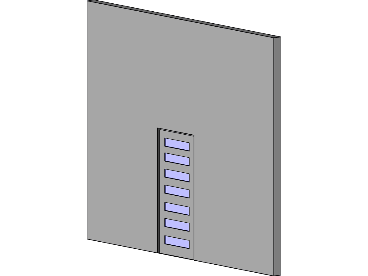 Glass Striped Door 1 — Single Door Revit Family