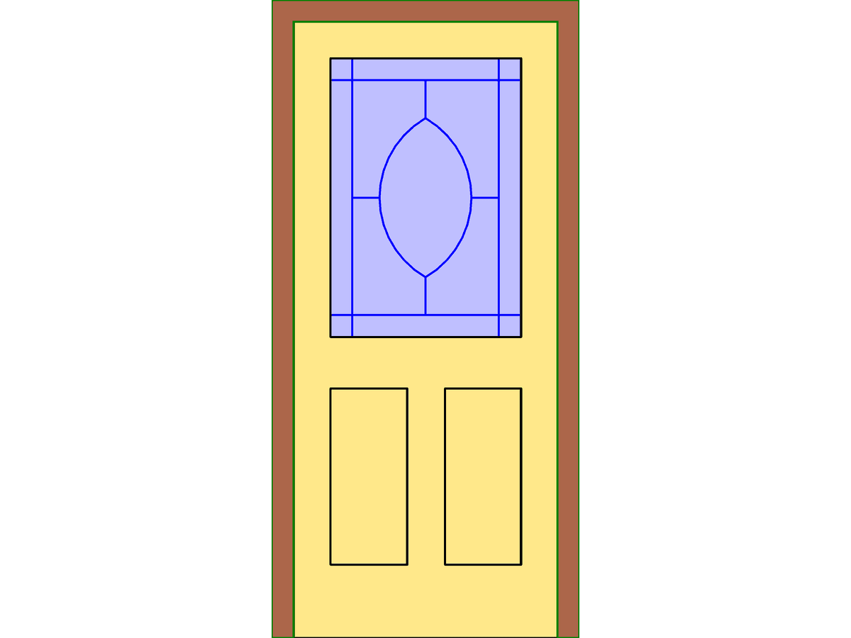 M Single Decorative 1 — Single Door Revit Family