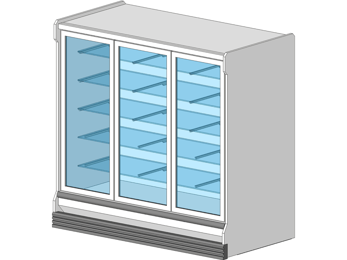 Refrigerator Upright Three Door — Revit Family