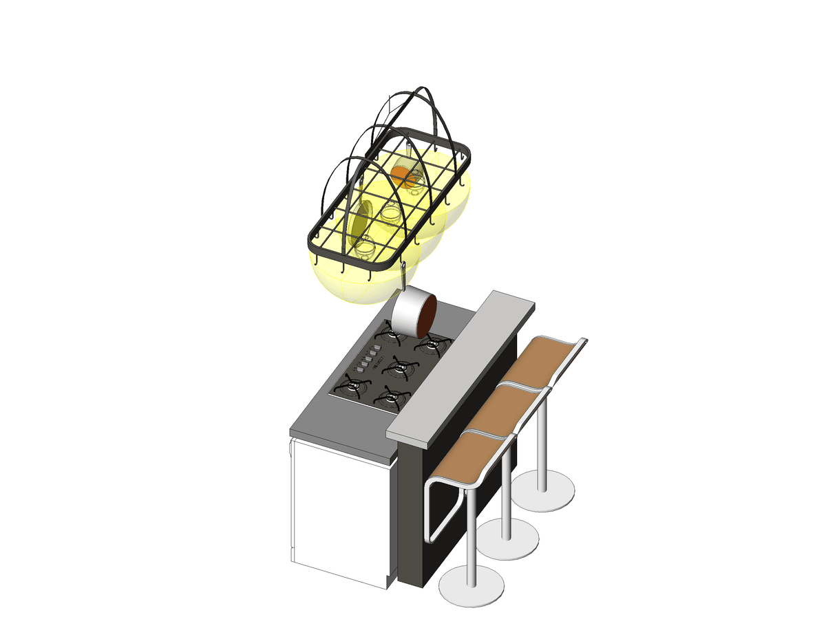 Compact Island Bar — Kitchen Unit Revit Family