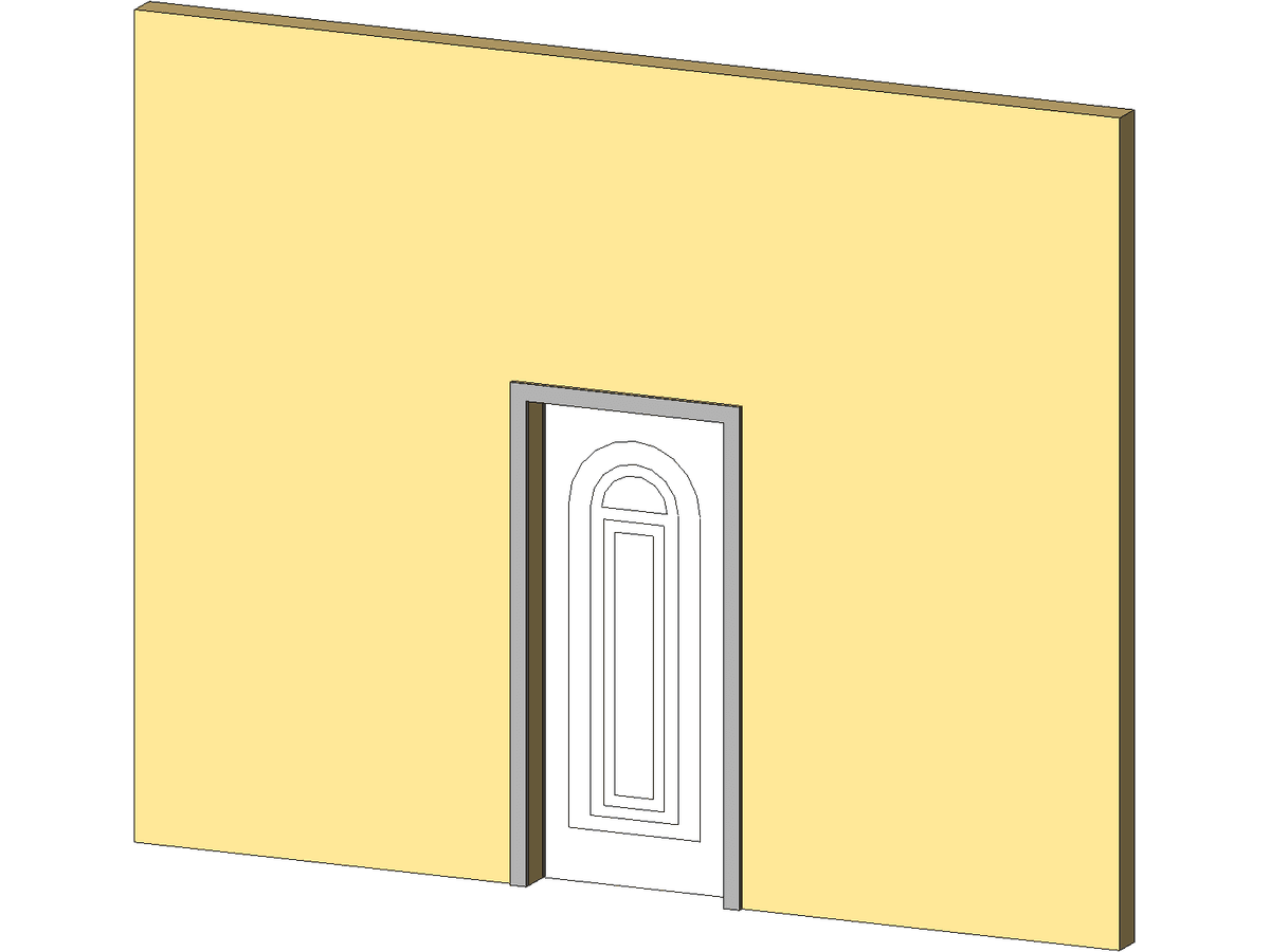 Exterior Decorative Door — Single Door Revit Family