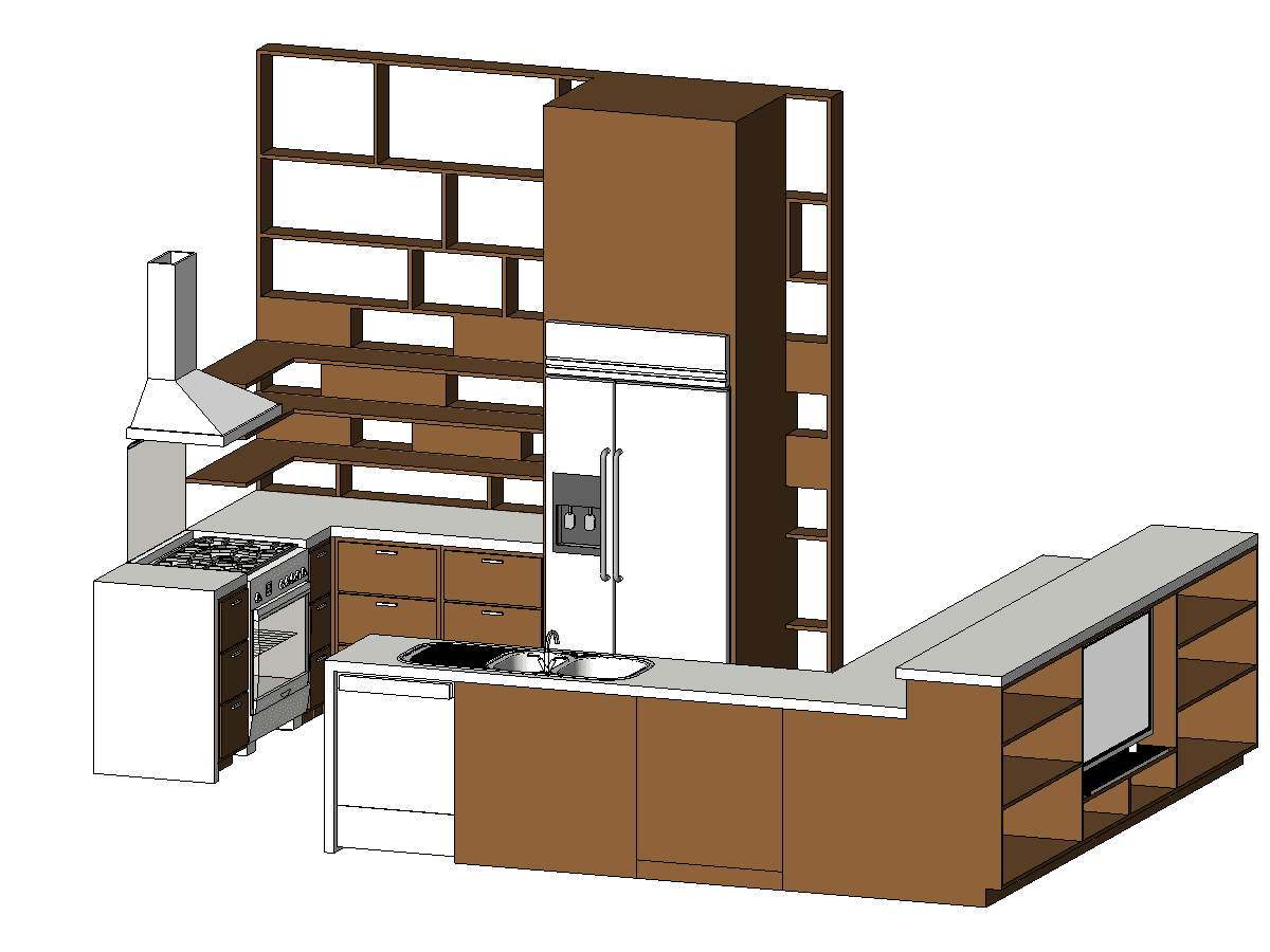 Mid Size Kitchen Revit 2011 — Kitchen Unit Revit Family