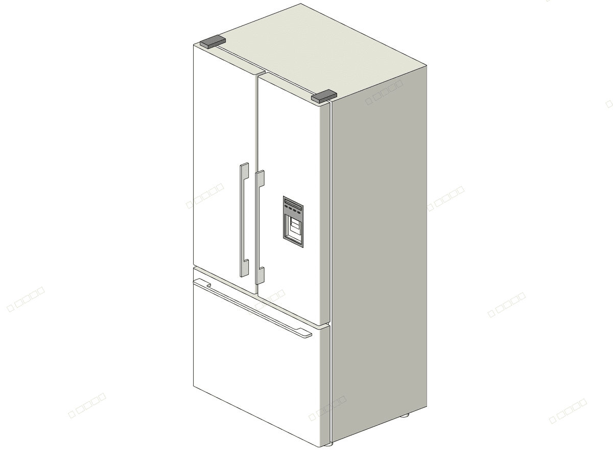 Fisher Amp Paykel French Door Refrigerator 3d REVIT MODEL — Revit Family