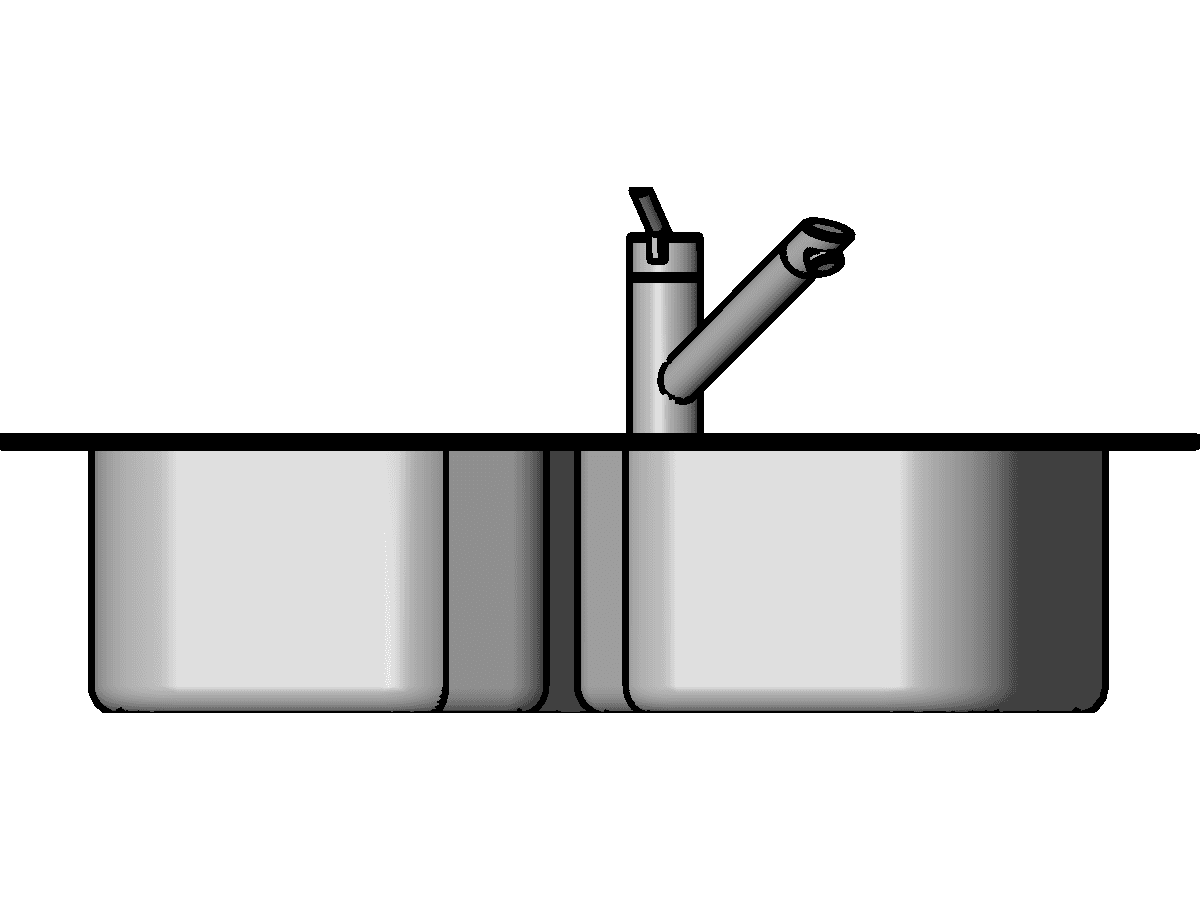M Sink Kitchen Normal 2 Basins — Revit Family