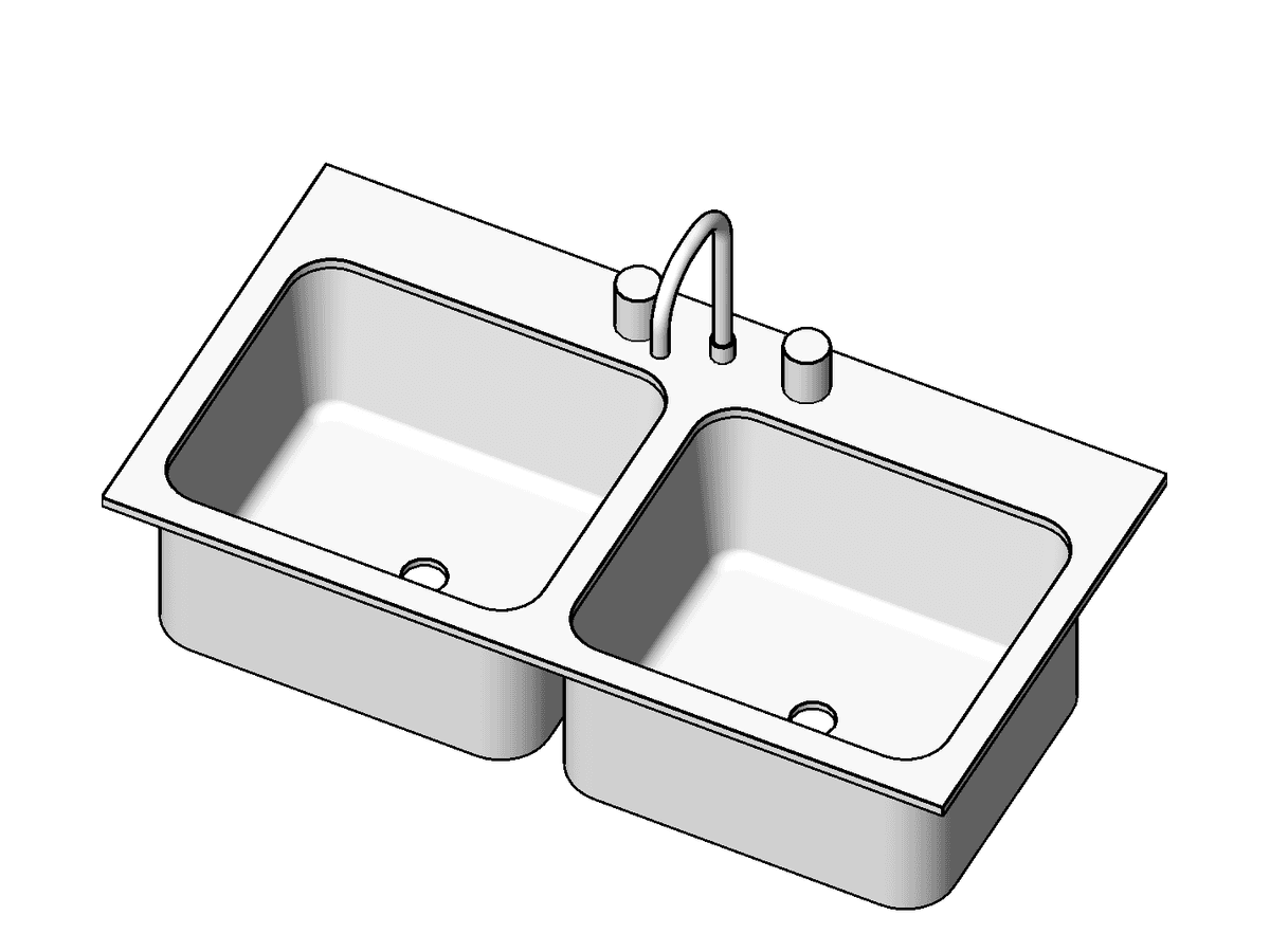 M Sink Kitchen Double — Revit Family