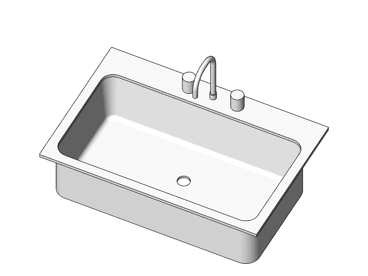 M Sink Kitchen Single — Revit Family
