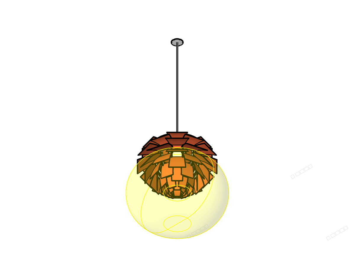 Artichoke Pendent Light Copper — Revit Family