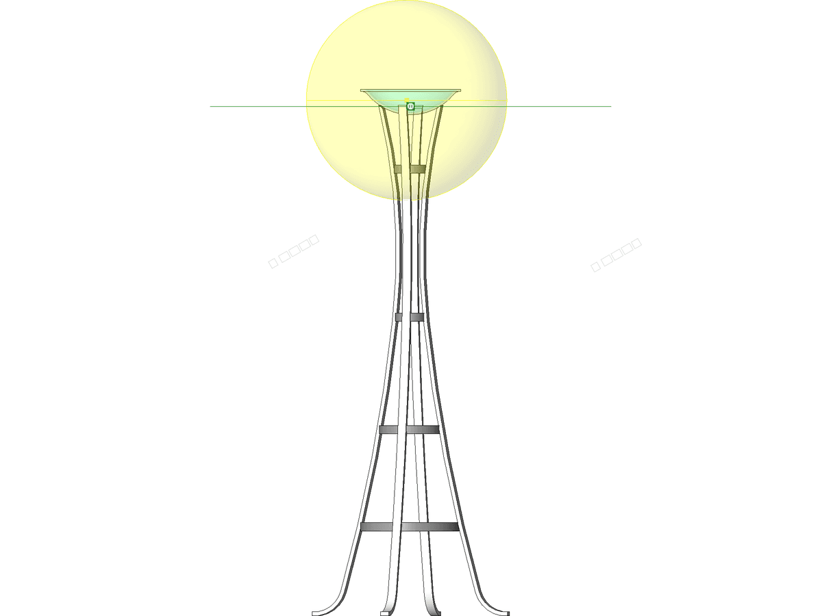 Frosted Bowl Stand Up Lamp — Revit Family