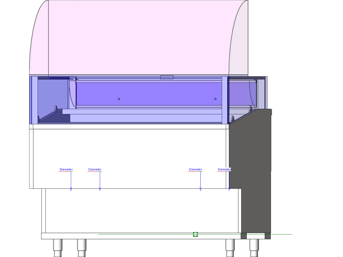 Rosa Premium Gelato Ice Cream Showcasedisplay Case RPG1300 — Revit Family