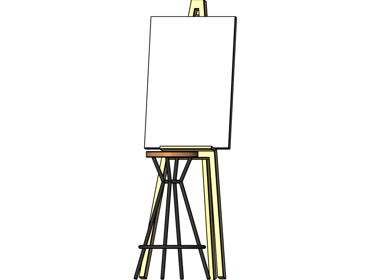 Art Easel With Stool — Revit Family
