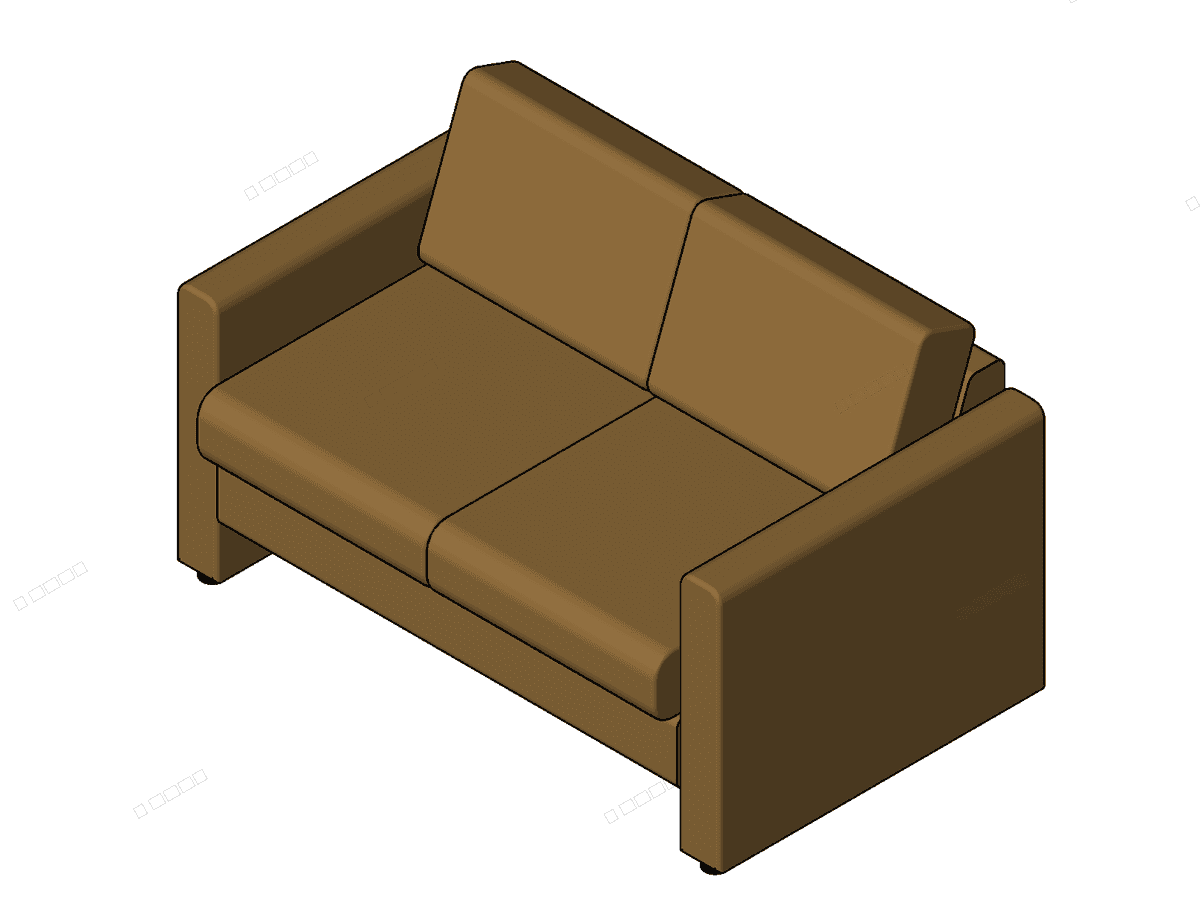 Loveseat Couch Sofa Antigua — Revit Family