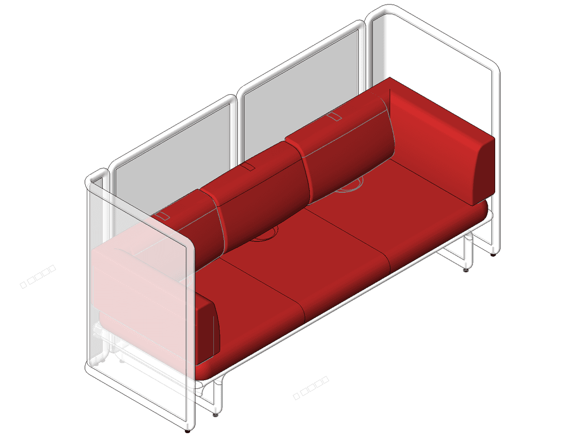 Steelcase Coalesse Lagunitas Seating Lounge Three Seat — Revit Family