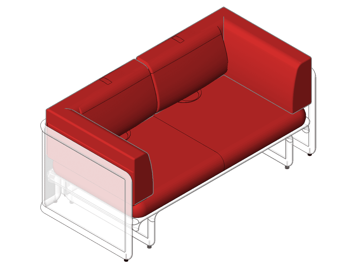 Steelcase Coalesse Lagunitas Seating Lounge Two Seat — Revit Family