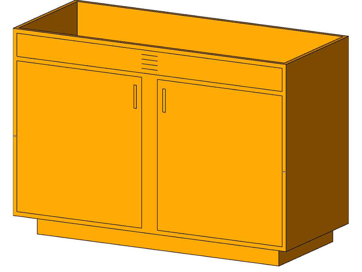 Base Cabinet End Sink Unit — Revit Family