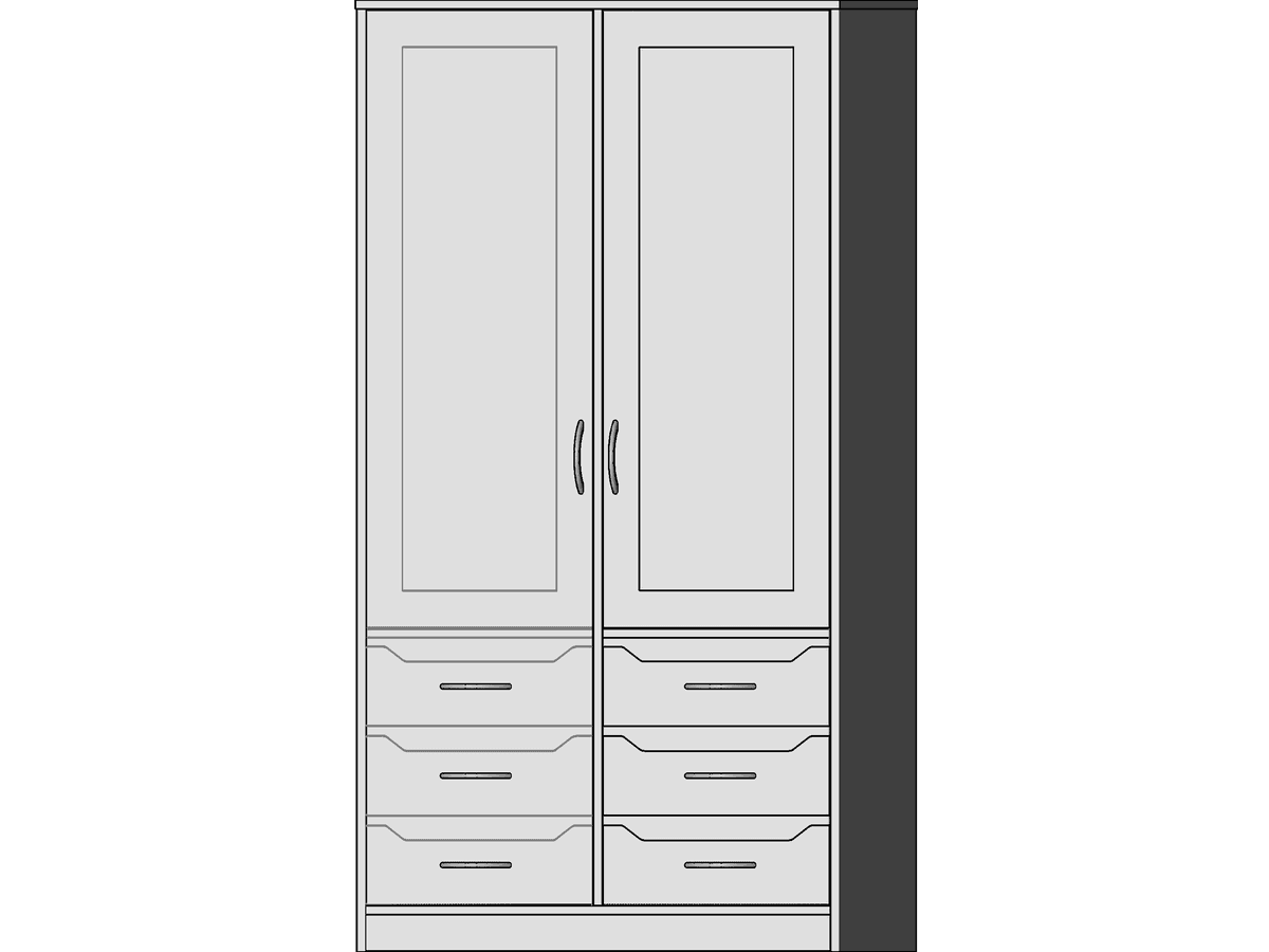 CASPIC2321 Caspia Combination Wardrobe With VP — Revit Family