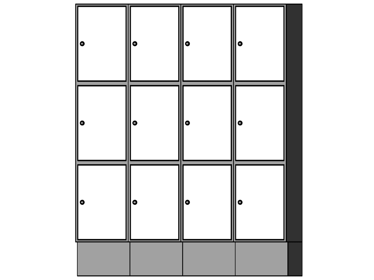 Locker X3 Row — Revit Family