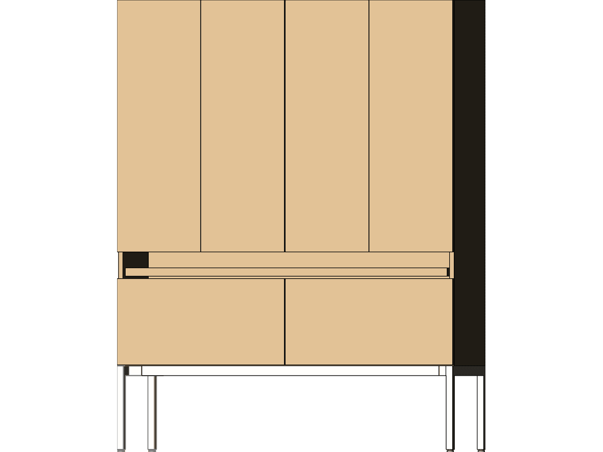 Steelcase Coalesse Denizen Storage Secretary 68'' H — Revit Family
