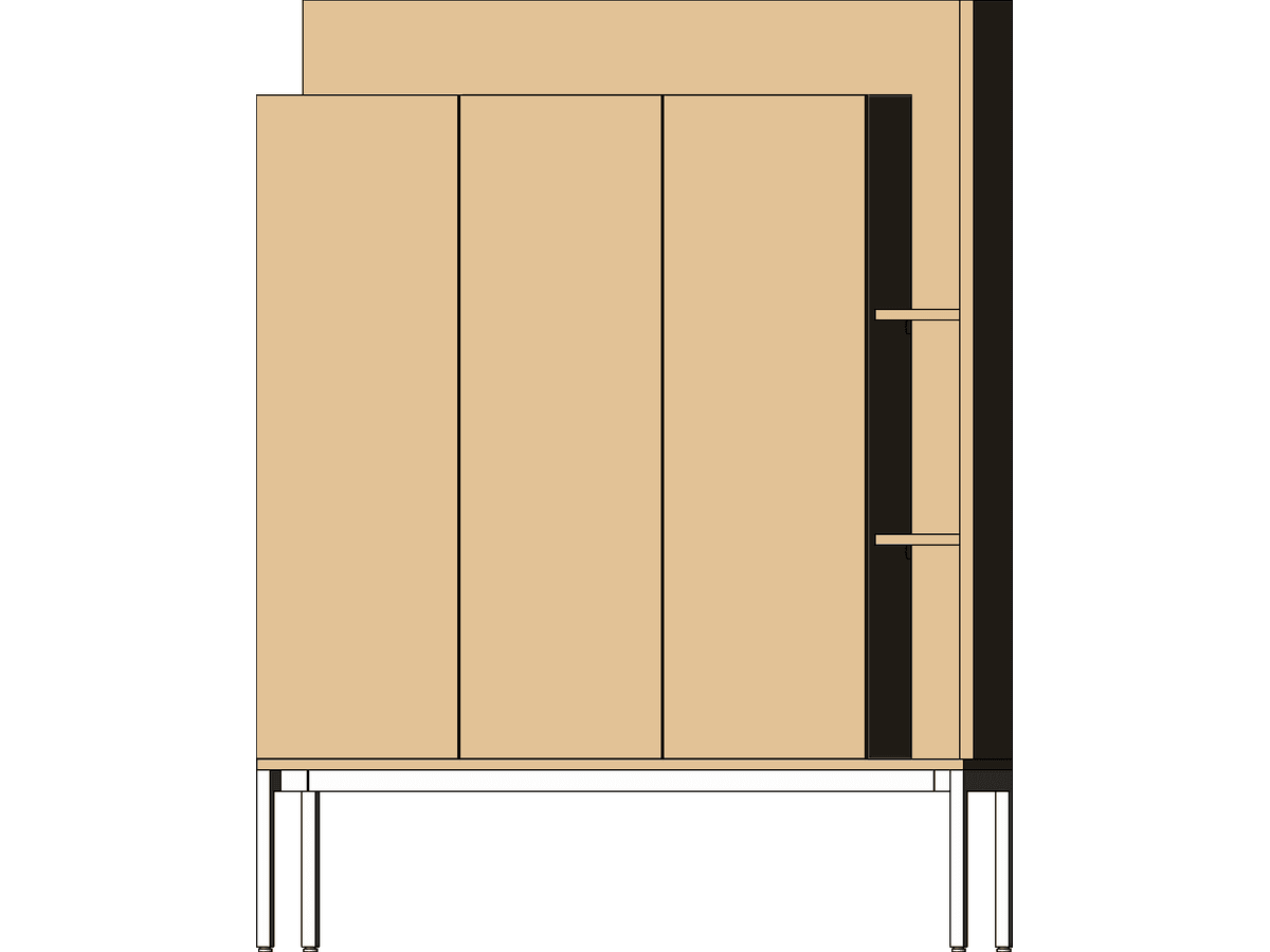 Steelcase Coalesse Denizen Storage Wardrobe Tower With Display — Revit Family