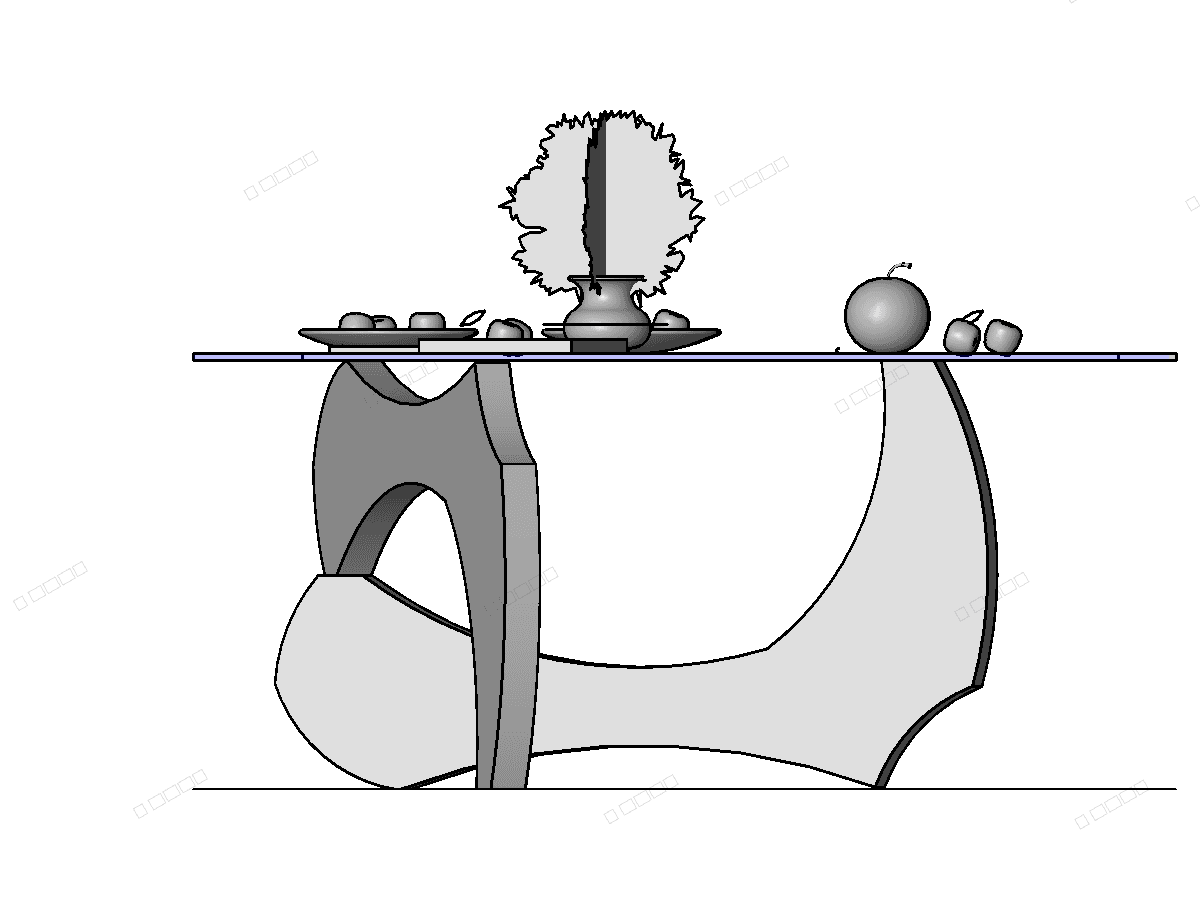 Modern Center Table — Revit Family