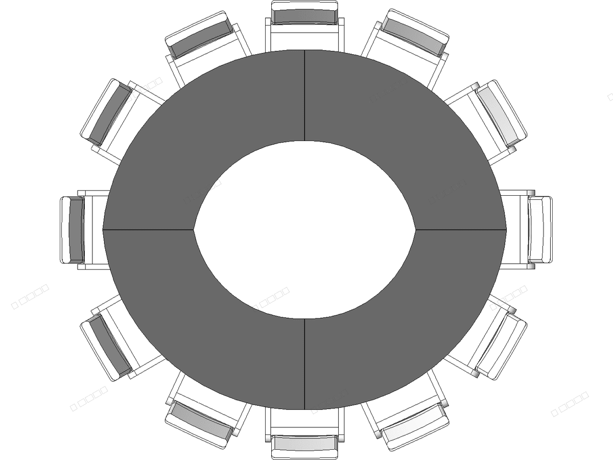 Conference Training Tables W Chairs — Revit Family