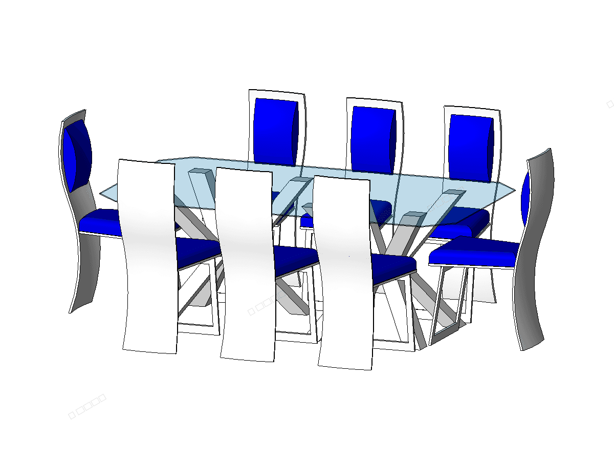 Dining Table W Chairs — Revit Family