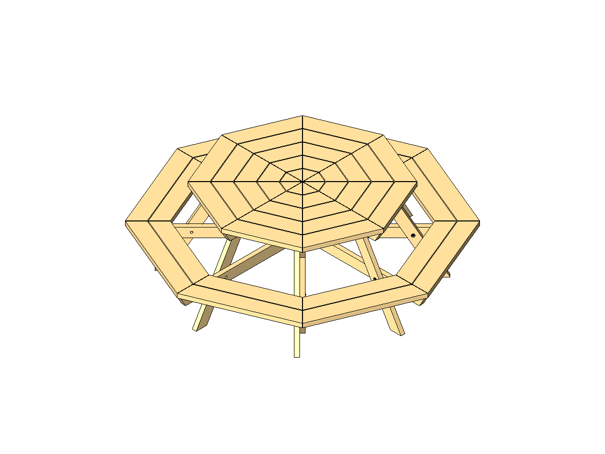 Octagonal Picnic Table — Revit Family