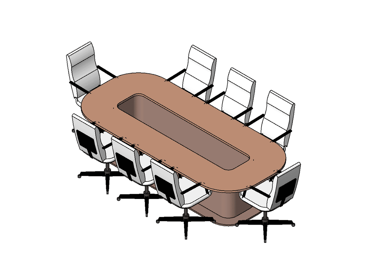 Table Conference 8 Seater — Revit Family